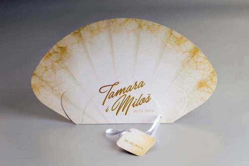 Svadbena lepeza u jednoj boji "Tamara & Miloš (lepeze za venčanja)
