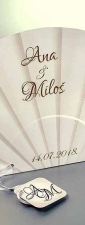 Svadbena lepeza u jednoj boji "Ana i Miloš" (lepeze za venčanja)