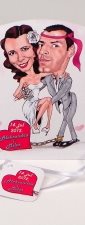 svadbena lepeza sa karikaturom, za venčanja